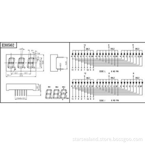 0.56-inch Red Color Three-digit 7 Segment LED Displays